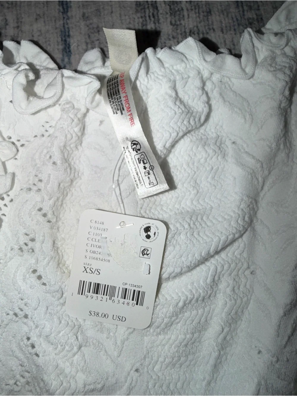 NWT Free People Intimately So Soft Frill Seamless Micro Crop